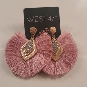 Pink fringe earrings